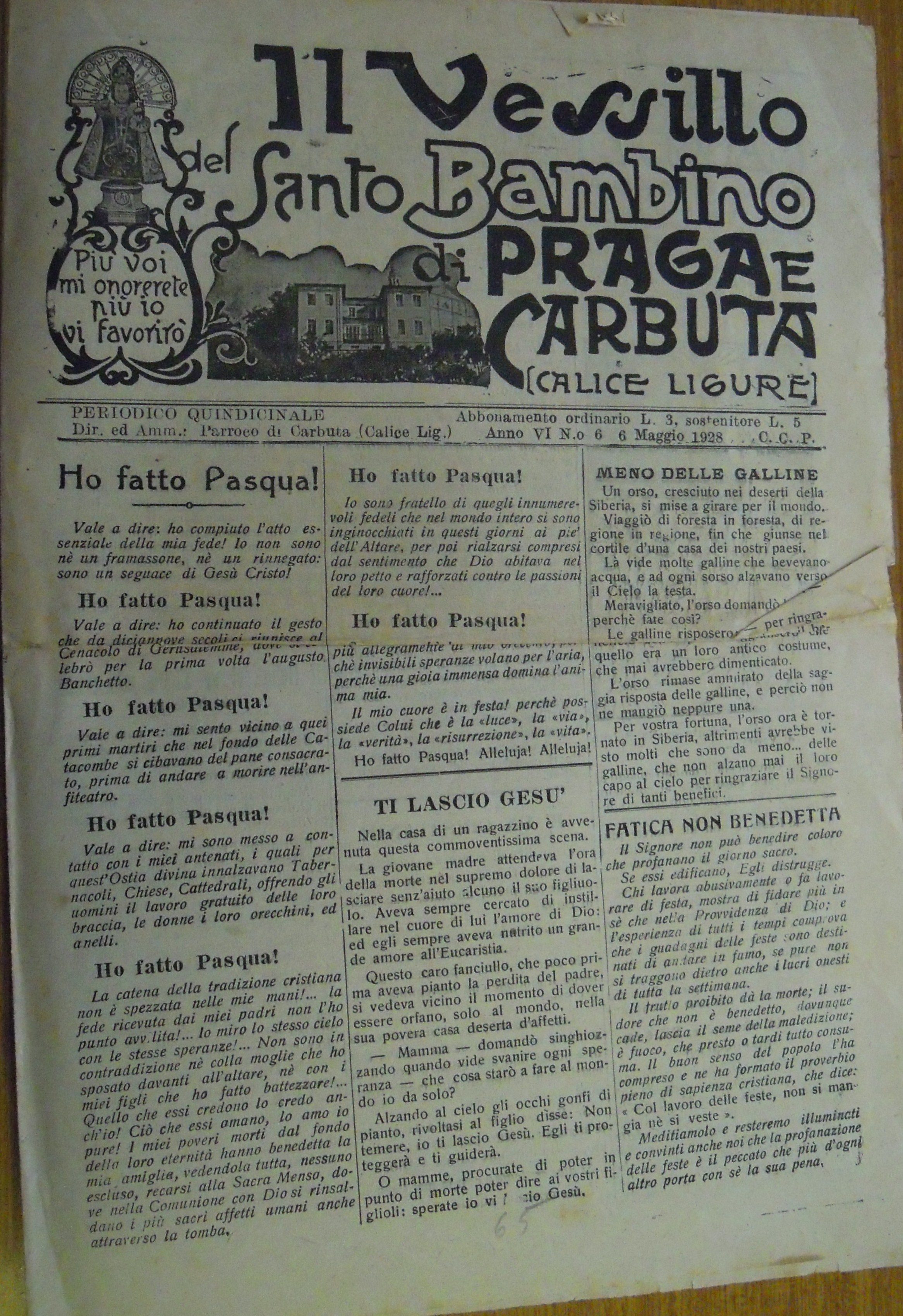 Carbuta - Santo Bambino di Praga: giornale2